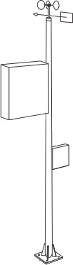 Przykład automatycznej stacji pomiarowej z tablicą o zmiennej treści.
