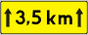 T-2 Tabliczka wskazująca długość odcinka drogi, na którym powtarza się lub występuje niebezpieczeństwo